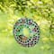 Glitzhome® 8" Glass Round Hanging Dots & Ladybugs Multi-Color Mosaic Birdfeeder